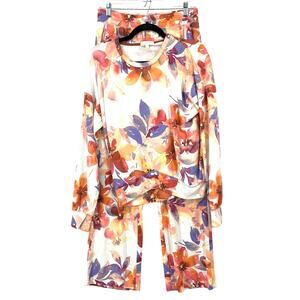 PJ Salvage Floral Lounge Set Pajama Top Pants Cozy Soft Women’s Sz Small